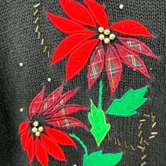 Bobbie Brooks Womens Vintage Holiday Sweater Cardigan Vest Size M Embellished - Picture 3 of 7
